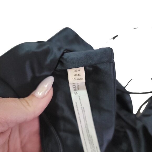 Free People Back & Forth Brami Satin Black Crop Top haulter Cross-Back Straps S - Picture 7 of 10